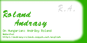 roland andrasy business card